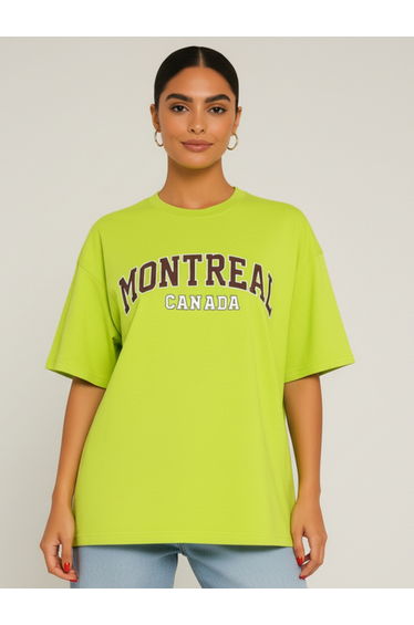 Women Regular Fit Printed Neon T-Shirt