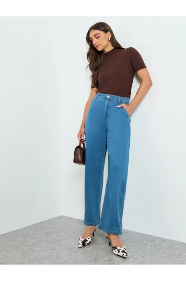 Women High Rise Barrel Fit Jeans