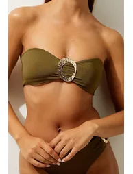 Slinky Bandeau Trim Detail Bikini Top - 2