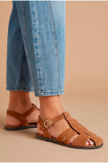 Freddie Faux Suede Fisherman Flat Shoes
