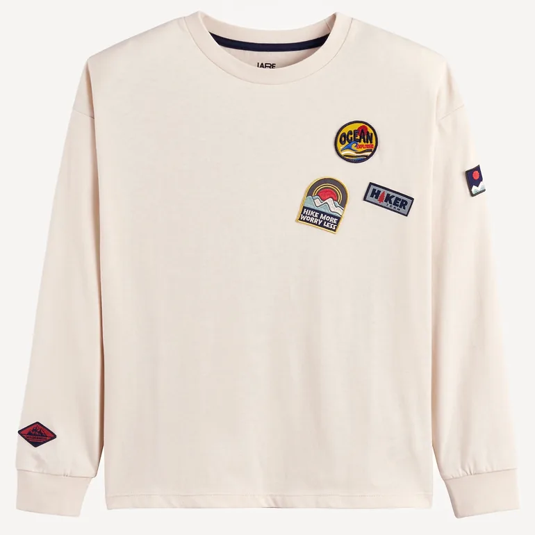 Long Sleeve T-Shirt with Patches - 2