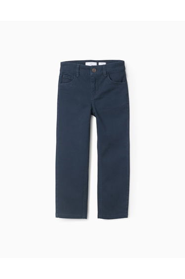 Twill Trousers for Boys 'Slim Fit', Dark Blue