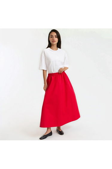 Cotton Loose Fit T-Shirt with Crew Neck and Short Sleeves