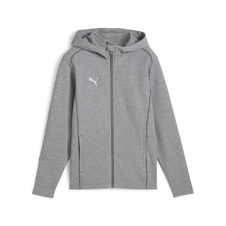 Boy's Puma Juniors TeamFINAL Casuals Hooded Jacket in Grey