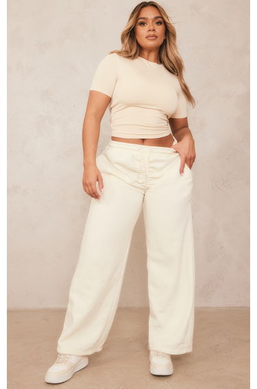 Shape Off White Slinky Short Sleeve Top