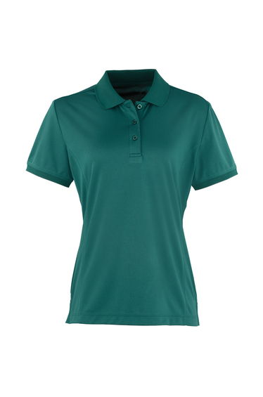 Premier Womens/Ladies Coolchecker Short Sleeve Pique Polo T-Shirt - Bottle