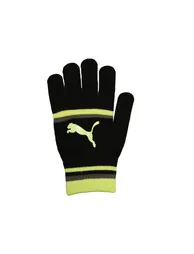 Puma Womens/Ladies Striped Gloves - Black/Hi-Vis Yellow - 2