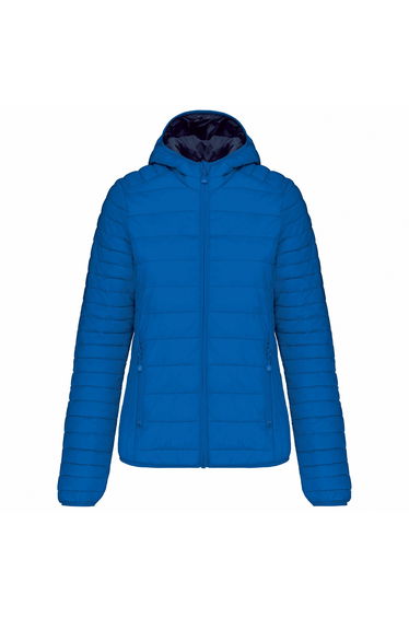 Kariban Womens/Ladies Lightweight Hooded Padded Jacket - Light Royal Blue