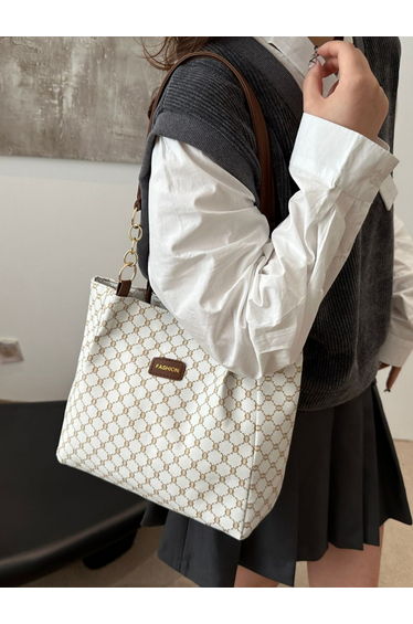 White Patterned Shoulder Bag
