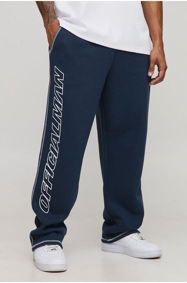 Baggy Fit Contrast Stitch Jogger - navy
