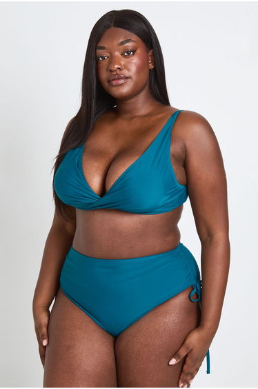 Plus Twist Front Bikini Top - teal