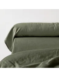 WASHED LINEN Plain Pillowcase or Bolster Case - 3
