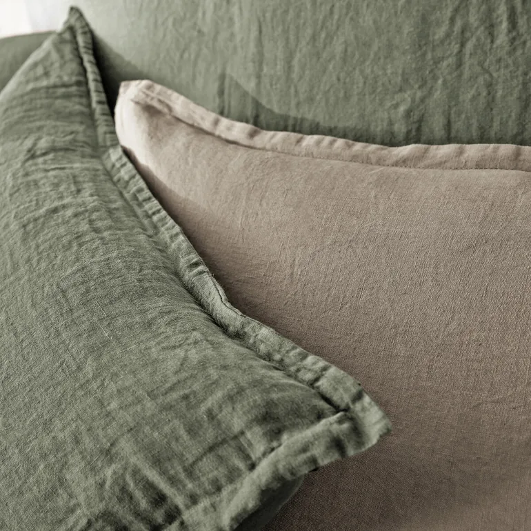 WASHED LINEN Plain Pillowcase or Bolster Case - 8