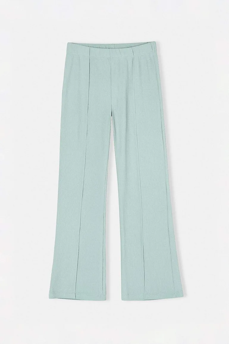 Light Mint Embroidered Knitted Bottom - Top Set - 3