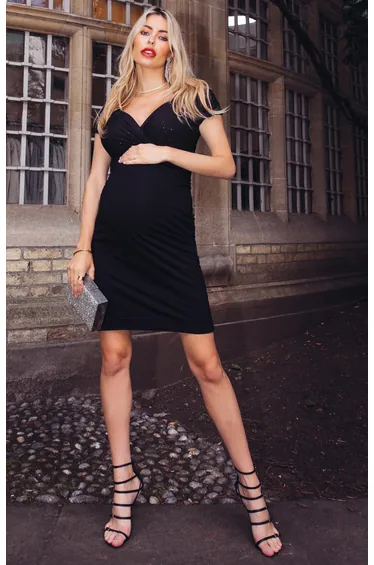 Bardot Maternity Shift Dress Night Sky