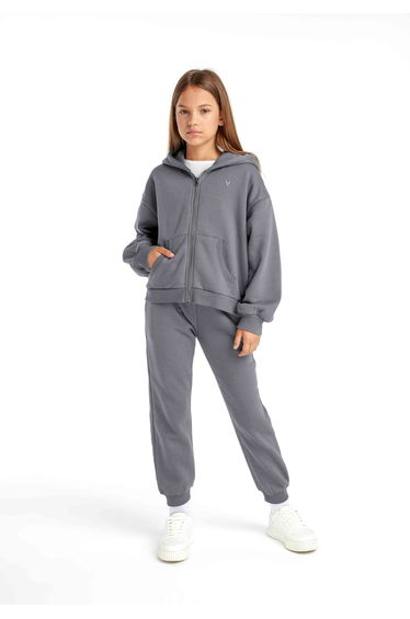 Girls Fleece Zip Thru Hoodie
