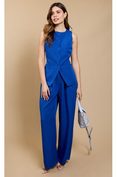 Anise Blue Scallop Waistcoat