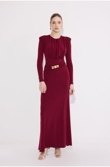 MAXI DRESS WITH GOLD ACCESSORIES