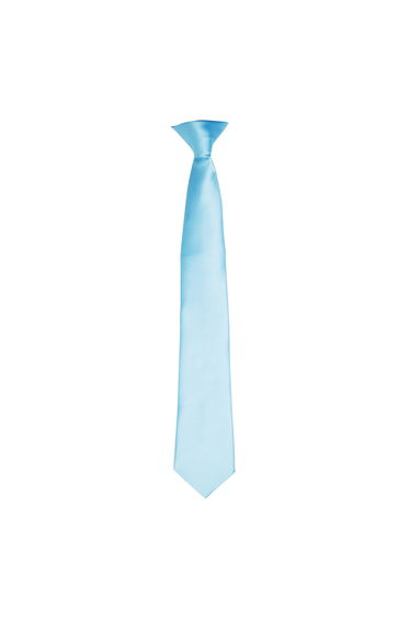 Premier Colours Mens Satin Clip Tie - Turquoise
