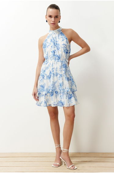 Ecru Woven Mini Dress