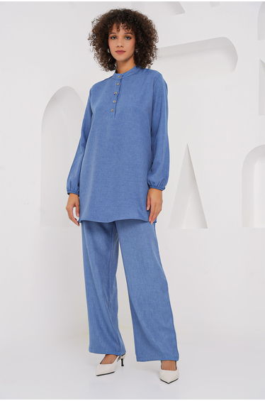 Linen Tunic Trousers Double Suit