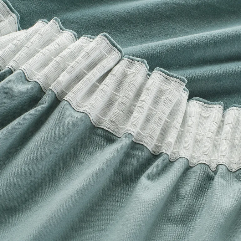 Velvet Gathered Braid Velvet Curtain - 2