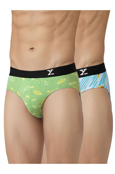 Pack of 2 - Men Surf Cotton Printed Briefs