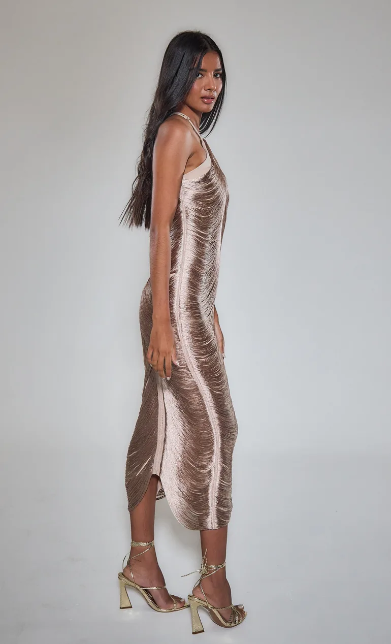 gold fringe detail halter maxi dress Gold Fringe Detail Halter Maxi Dress Rare London : Premium Dresses :  VogaCloset Oman