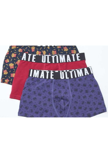 Pack of 3 patterned boxers BLUE