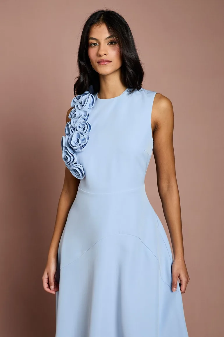 Petite 3D Corsage High Low Dress Coast Fashion Blue : Dresses : VogaCloset Qatar Petite 3D Corsage High Low Dress Coast Fashion Blue : Dresses : VogaCloset Qatar