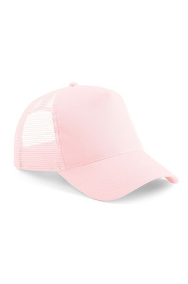 Beechfield Mens Half Mesh Trucker Cap / Headwear (Pack of 2) - Pastel Pink/Pastel Pink