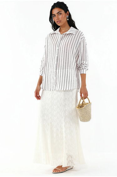 BDART Oversized Striped Button-Up Shirt