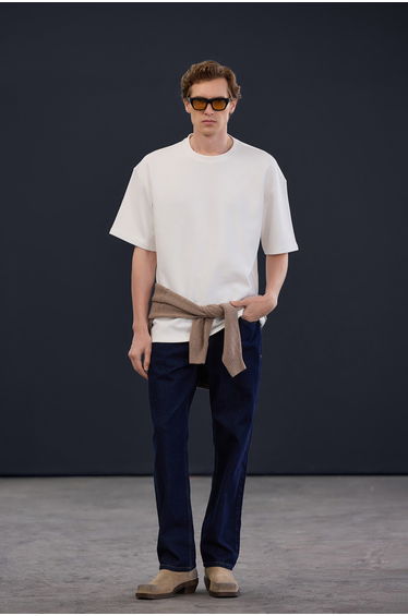 Trendyol Studio Ecru Oversize T-Shirt