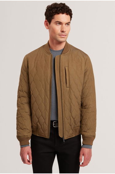 MAILINS Quilted Nylon Bomber Jacket Olive