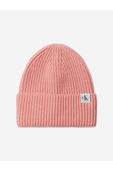 Calvin Klein Girls Monogram Rib Beanie in Pink