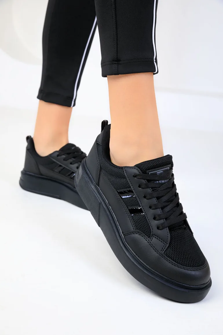 Black-Black Women's Sneakers 16880 - 1