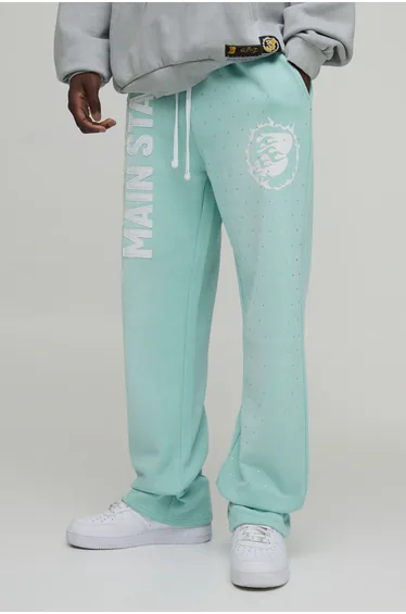 Straight Fit Main Stage Applique Rhinestone Joggers