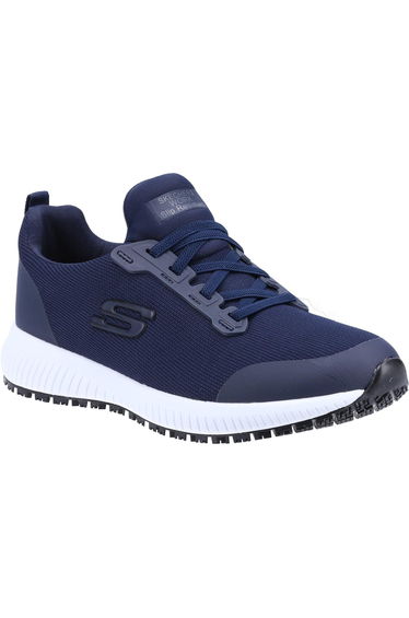 Skechers Womens/Ladies Squad Lace Up Safety Shoes - Navy