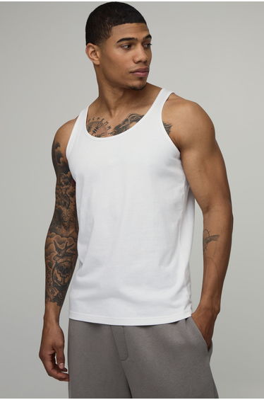 Basic Regular Fit Vest - white
