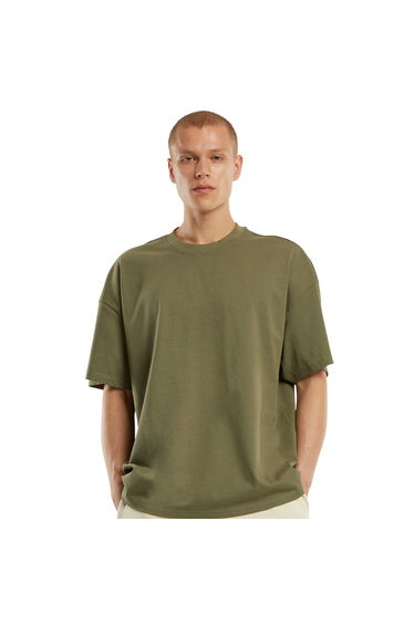 New Morning Studios Mens Jersey Cotton Oversized T-Shirt - Olive