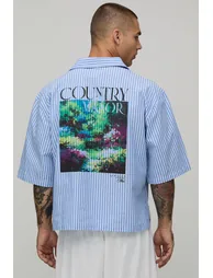 قميص أزرق بأكمام متوسطة الطول - 1