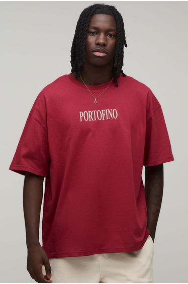Portofino Oversized Pocket T-shirt - brick red