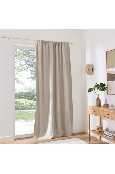 Elba Blackout Curtain in Linen with Gathers