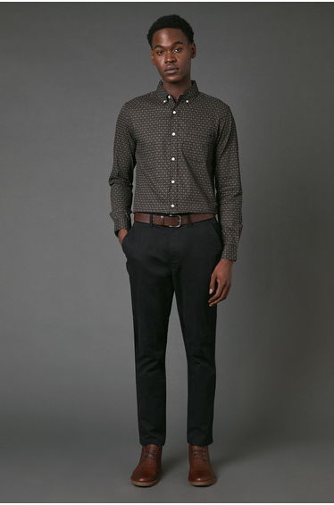 Tile Print Long Sleeve Shirt