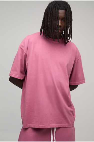 Essential Washed Oversized Heavyweight T-Shirt - washed pink