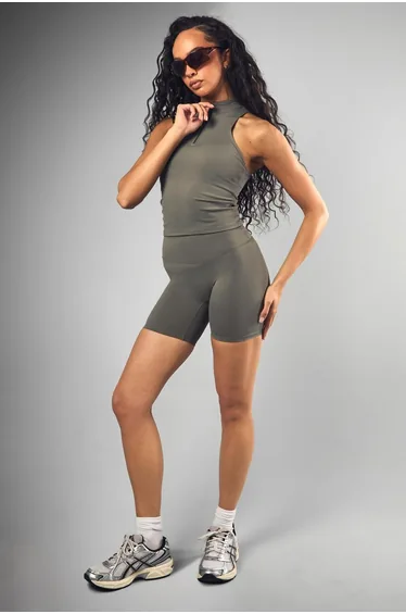 Dsgn Studio Supersoft Peached Sculpt Cycling Short - khaki
