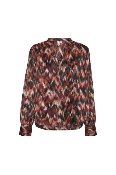 Printed V-Neck Blouse