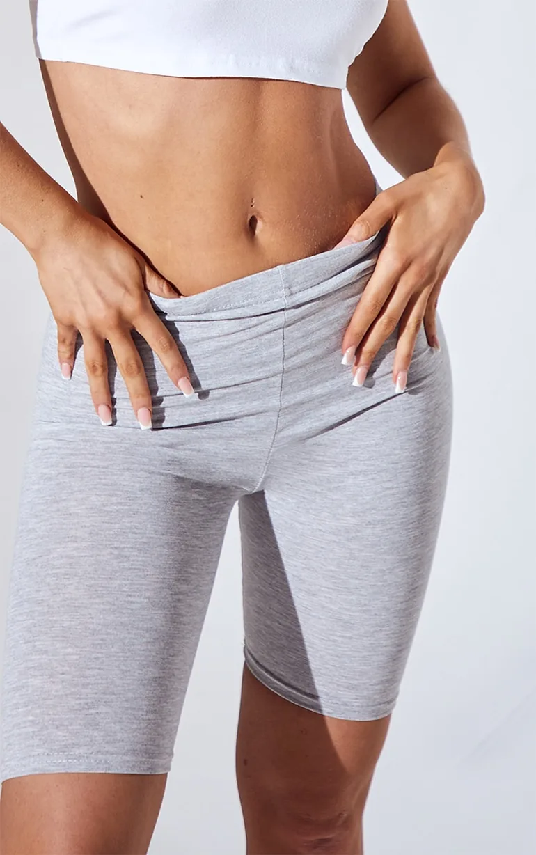 شورت سايكل قطن بيسك - رمادي - 4