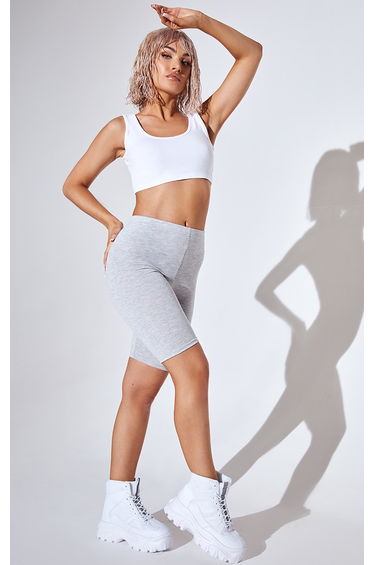 Basic Grey Cotton Blend Cycle Shorts