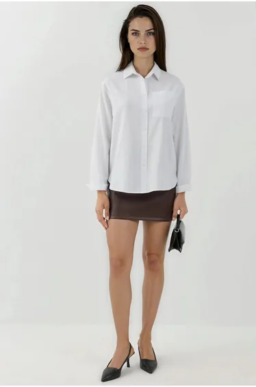 Low Waist Mini Skirt in Faux Leather